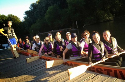 Rowers at dock smiling